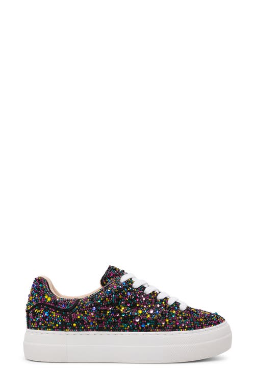 Betsey Johnson Sidny Crystal Pavé Platform Sneaker In Multi