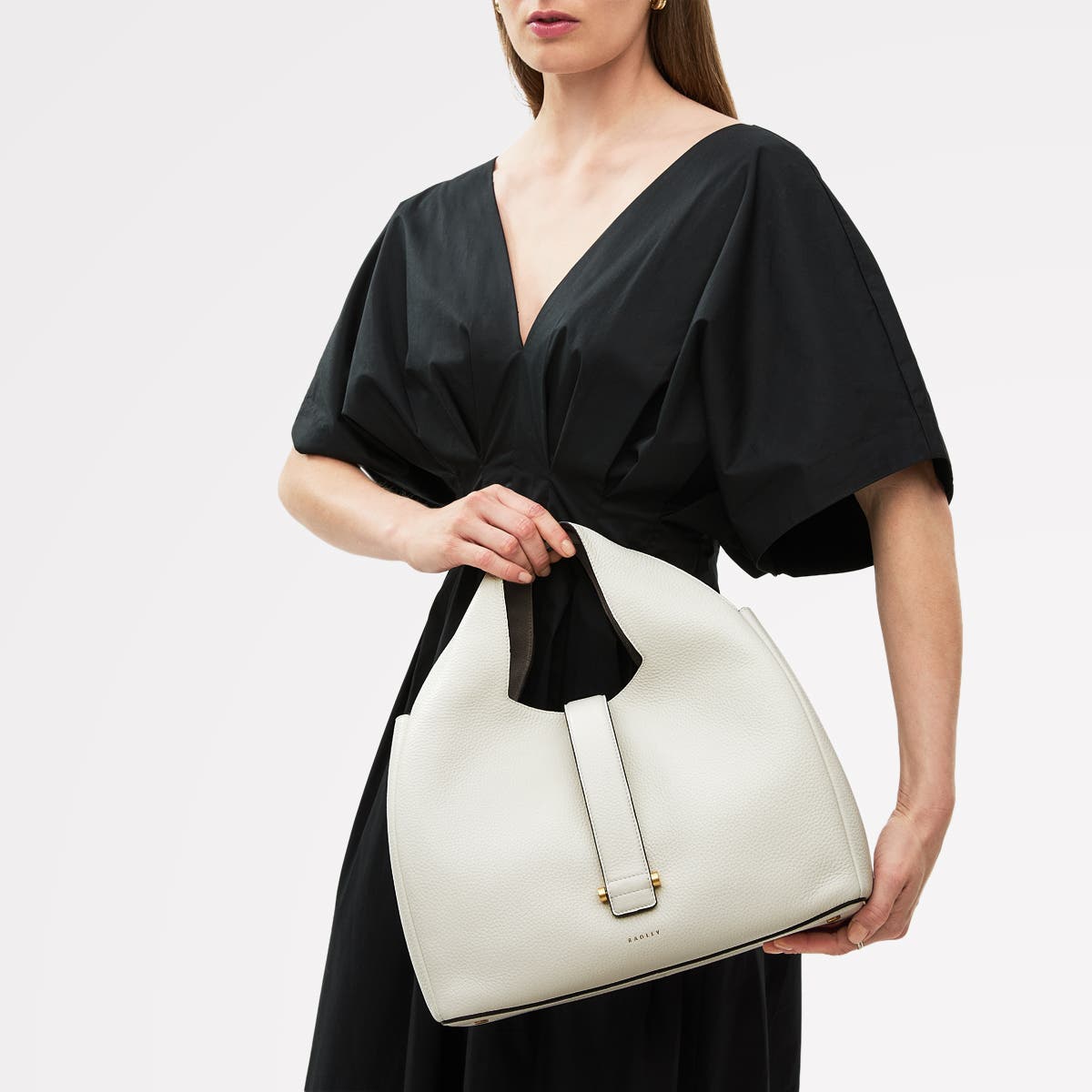 Radley Sloane Street Medium Ziptop Satchel Bag, Alternate, color, Chalk