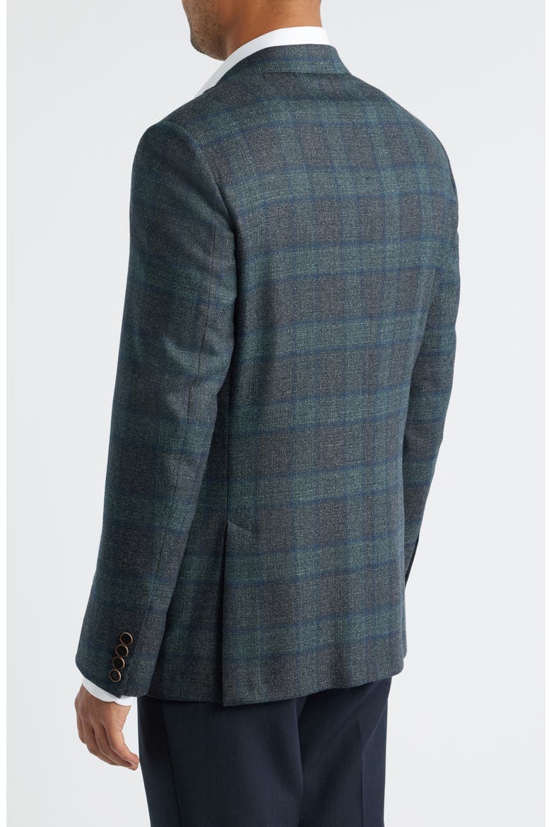 Shadow Check Slub Super 110s Wool Mouliné Sport Coat, Alternate, color, TEAL