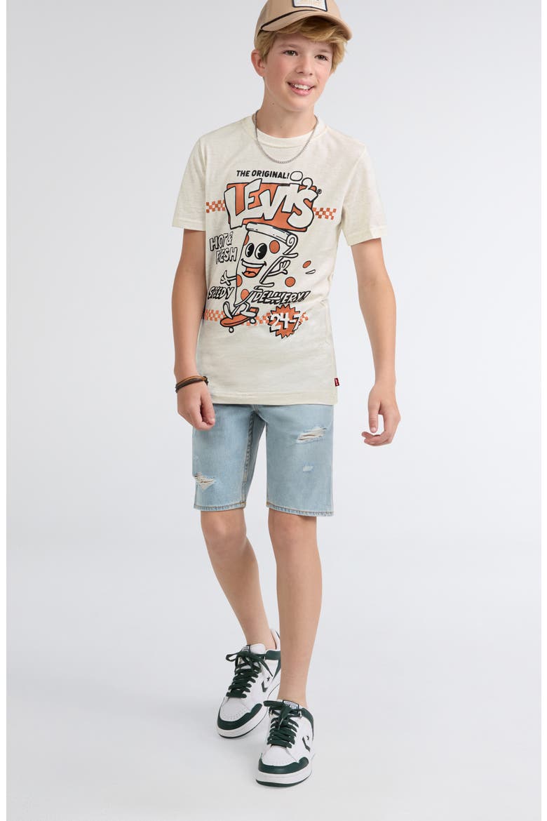 Kids' Speedy Pizza Graphic T-Shirt, Alternate, color, OATMEAL HEATHER