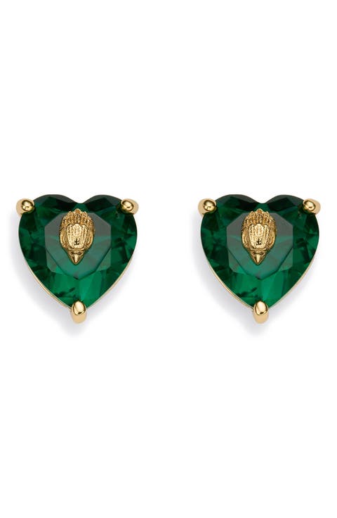 Crystal Heart Stud Earrings