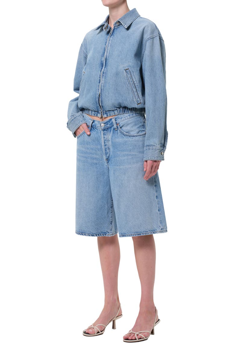 Nile Crop Zip Denim Jacket, Alternate, color, SPACE
