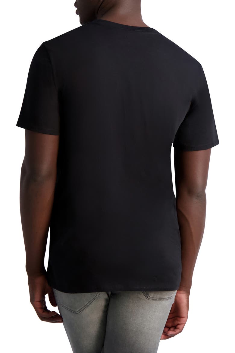 Faded Karl Profile Logo Cotton Graphic Tee, Alternate, color, BLACK