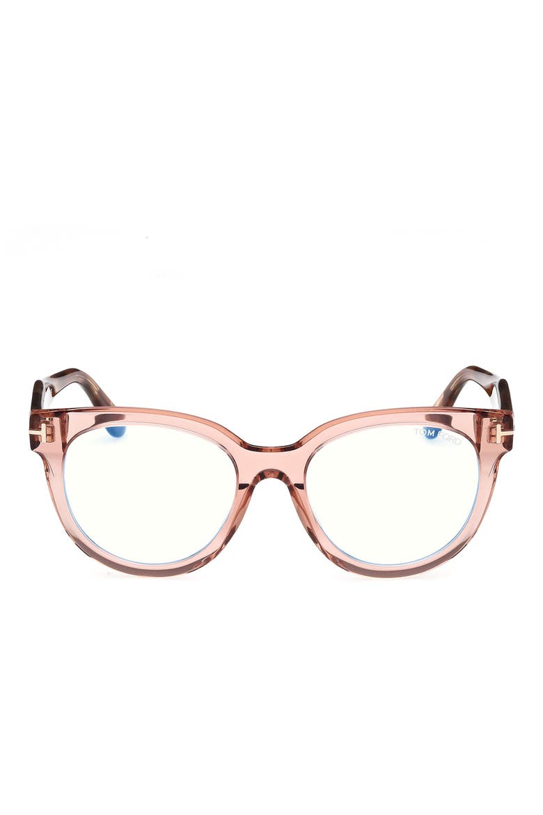 52mm Butterfly Blue Light Blocking Glasses, Main, color, ROSE HAVANA
