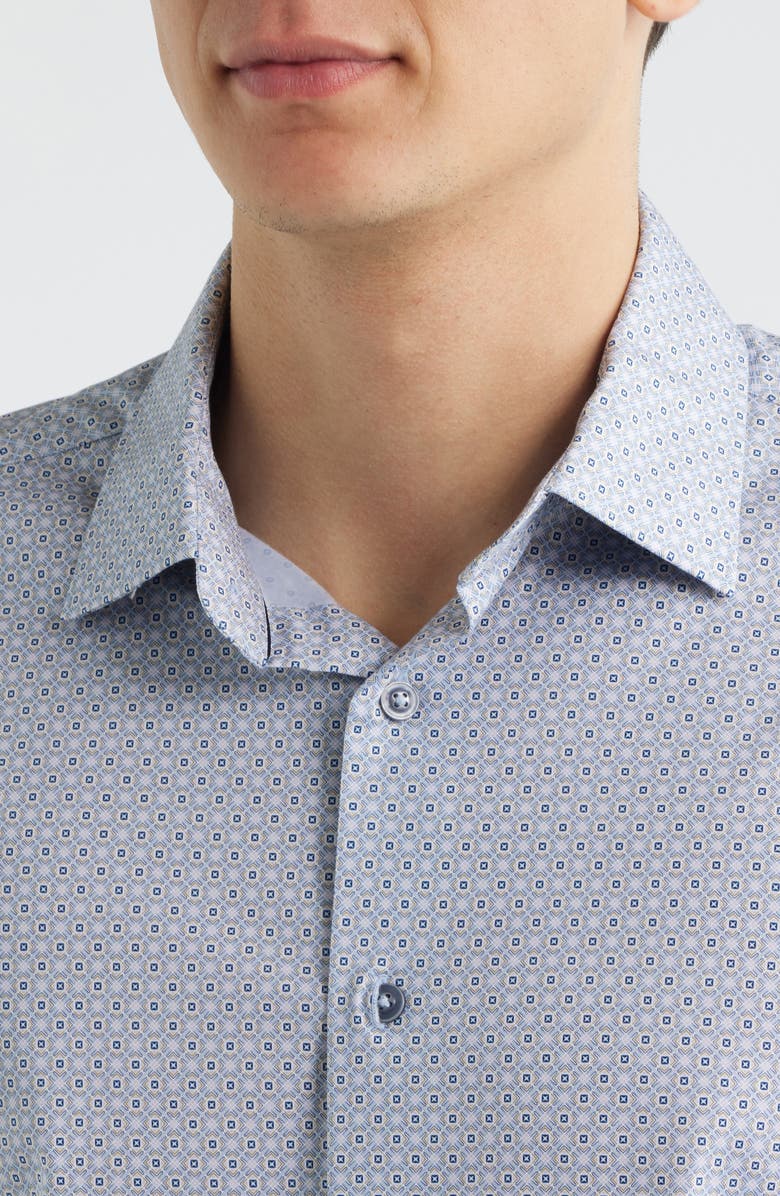 Bugatchi James OoohCotton<sup>®</sup> Dot Print Button-Up Shirt, Alternate, color, Air Blue