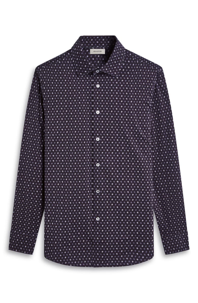 Bugatchi James OoohCotton<sup>®</sup> Floral Button-Up Shirt, Alternate, color, Black