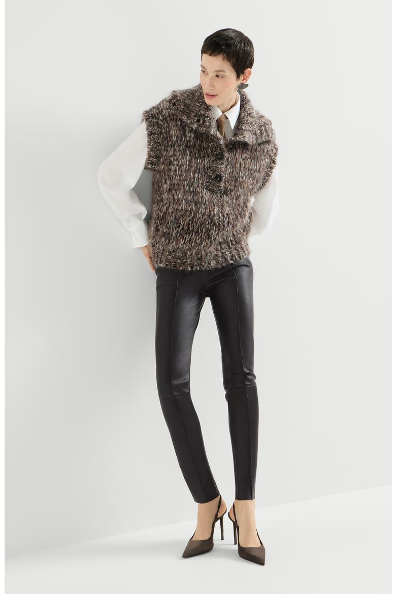 Stretch nappa leather leggings, Alternate, color, Black