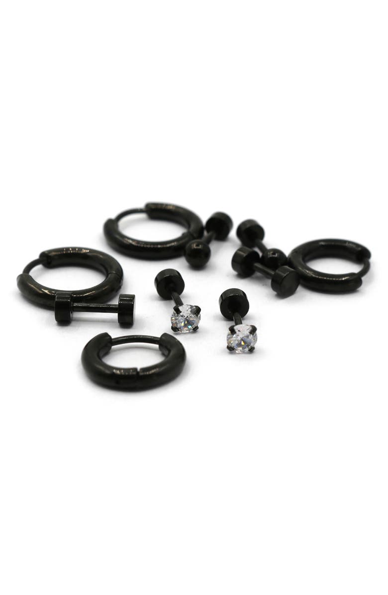 REBL Set of 5 Stud & Hoop Earrings, Alternate, color,