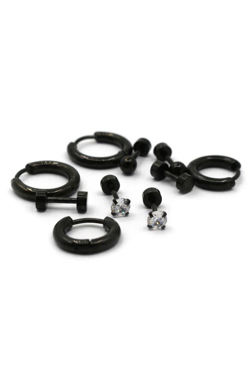 Rebl Set Of 5 Stud & Hoop Earrings