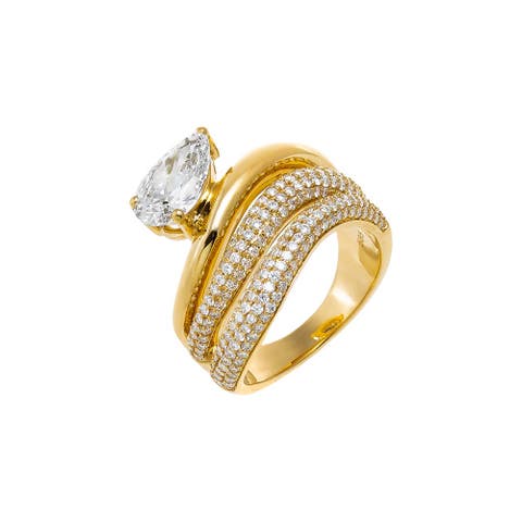 Lab Grown Diamond Pear Swirled Ring 14K