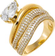 BY ADINA EDEN Lab Grown Diamond Pear Swirled Ring 14K
