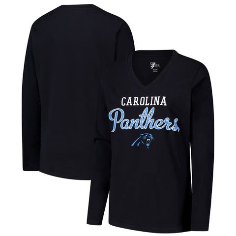 Women
s G-III 4Her by Carl Banks Black Carolina Panthers Post Season Long Sleeve V-Neck T-Shirt