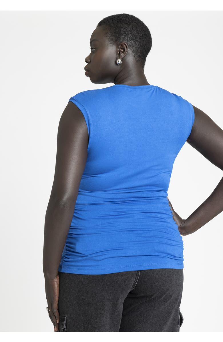 ELOQUII Ruched Overlay Detail Top, Alternate, color, 