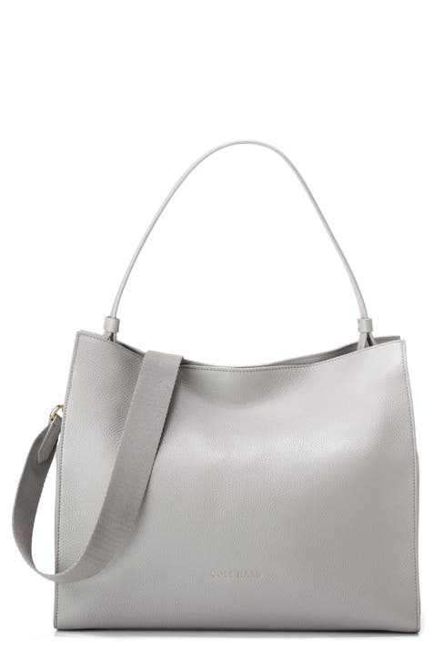 Gray leather satchel handbags on sale