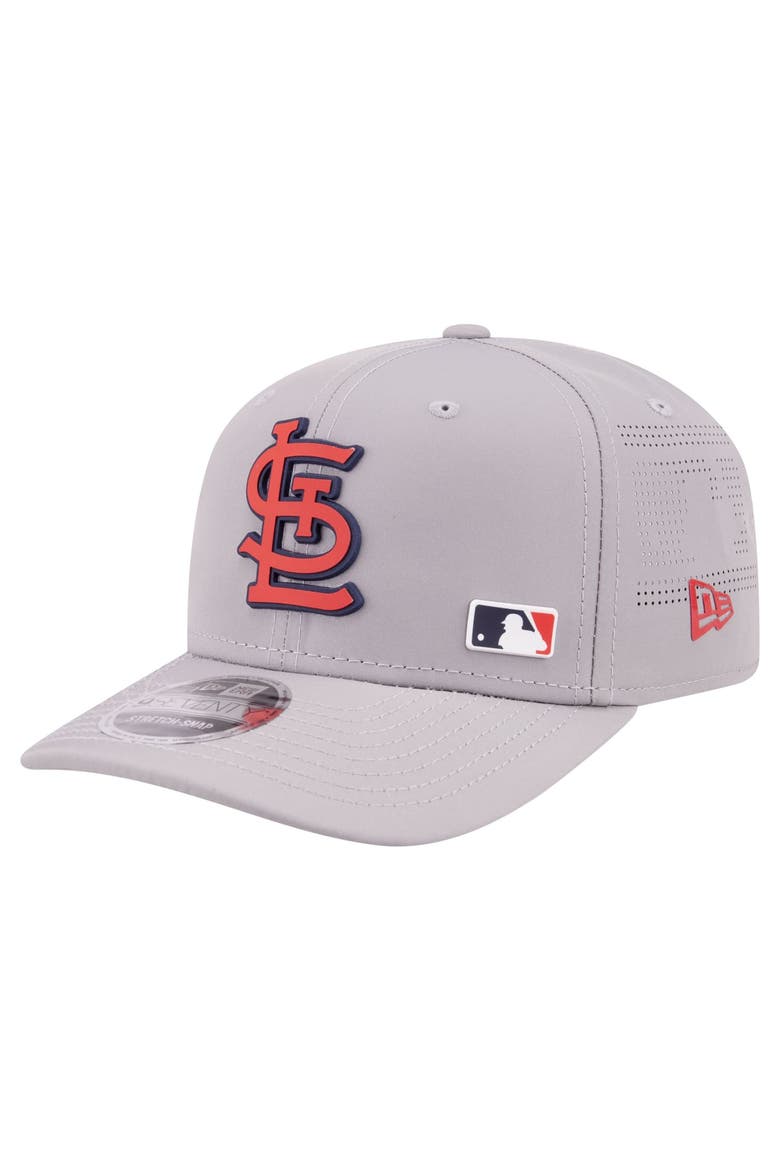 Men's New Era Gray St. Louis Cardinals Laser Perforated 9SEVENTY Adjustable Hat, Main, color, Gray