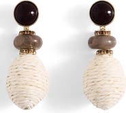 MANGO Raffia Drop Earrings