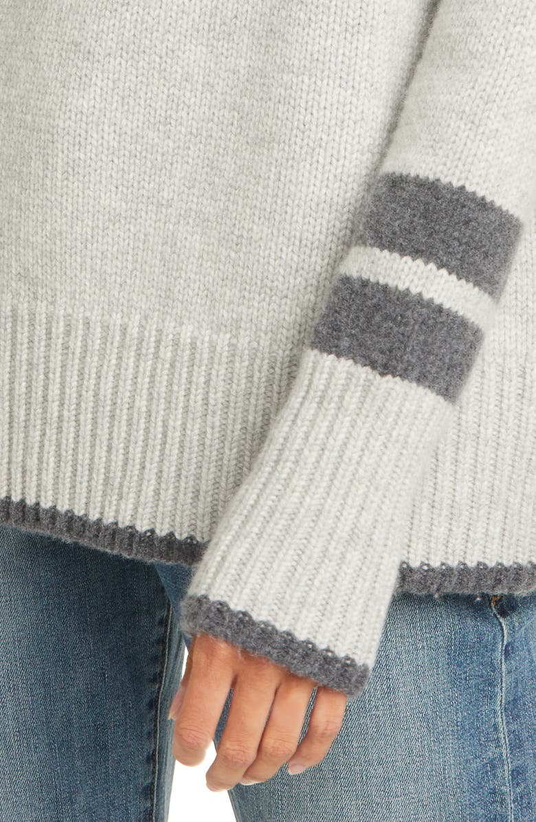 La Ligne Kingsley Stripe Detail Wool & Cashmere Turtleneck Sweater, Alternate, color,