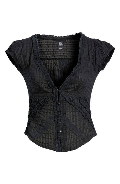 Robyn Ruffle Cotton Lace Top