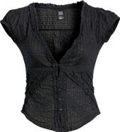 BDG Urban Outfitters Robyn Ruffle Cotton Lace Top