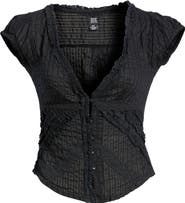 BDG Urban Outfitters Robyn Ruffle Cotton Lace Top