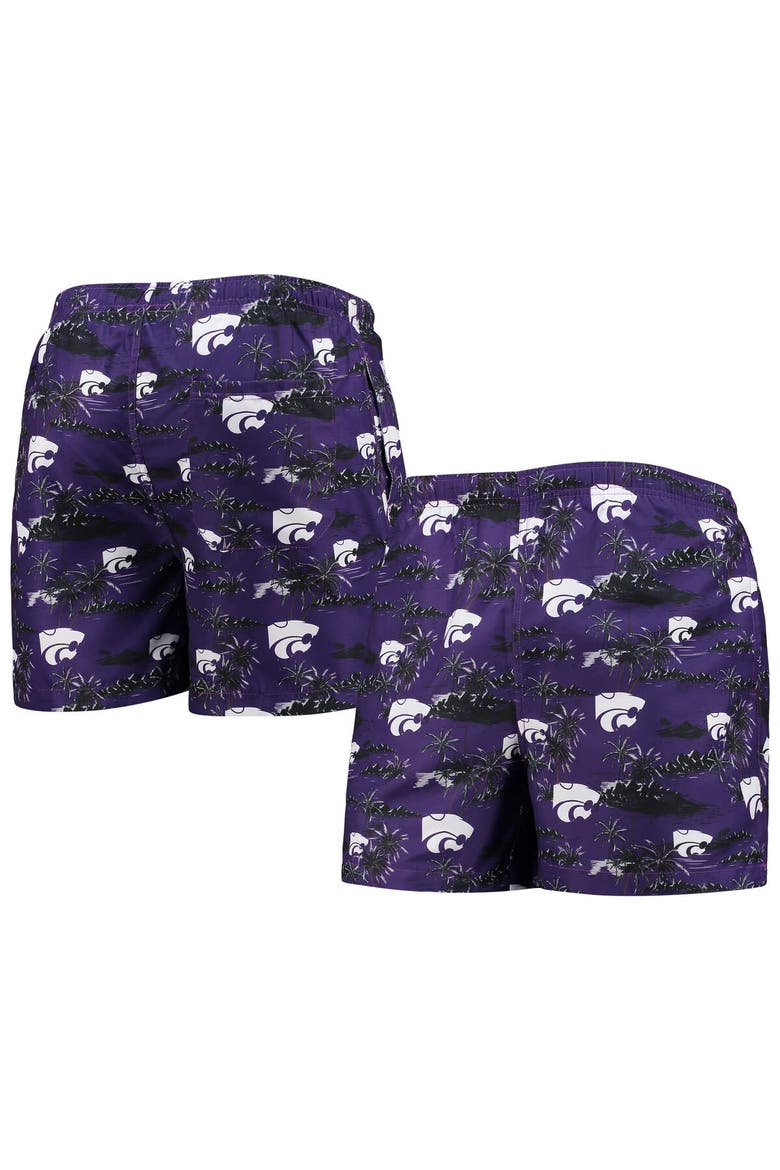 Men's FOCO Purple Kansas State Wildcats Island Palm Swim Trunks, Main, color, Purple