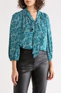 Renee C Print Tie Neck Top