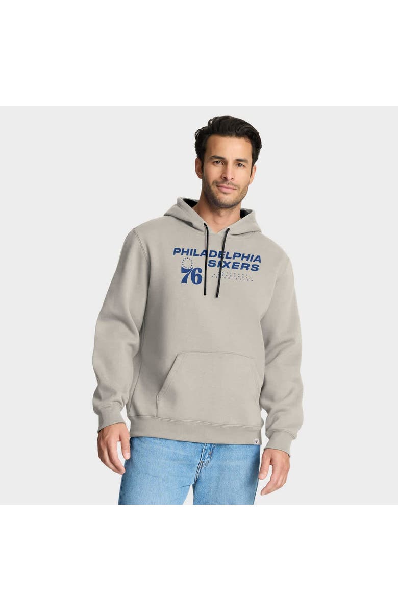 FANATICS Men's Fanatics Off White Philadelphia 76ers Crossover Collection Blocked Shot Premium Pullover Hoodie, Main, color, Cream