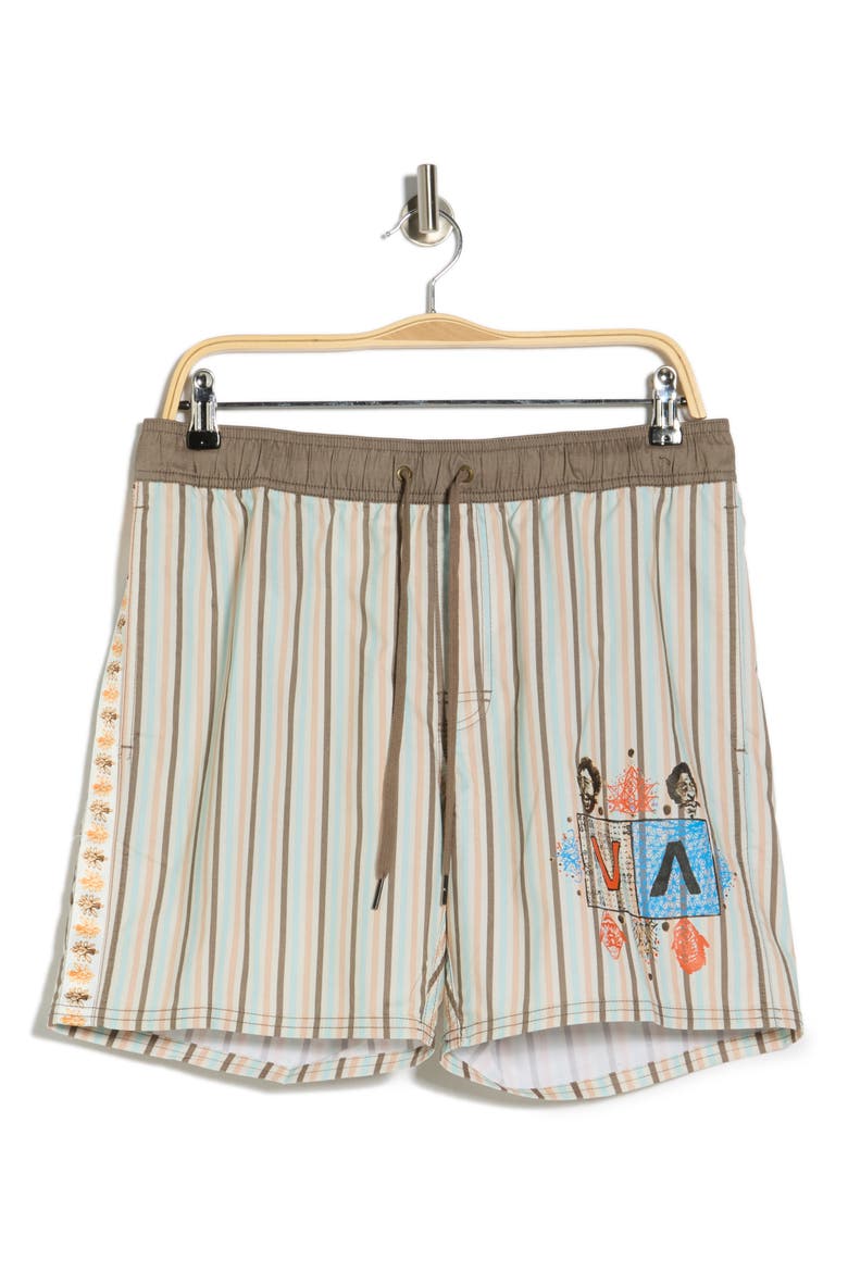 Jacobs Archive 17 Swim Trunks, Alternate, color, BEIGE MULTI