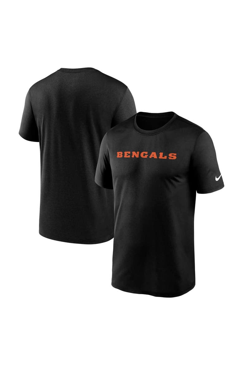 Men's Nike Black Cincinnati Bengals Primetime Legend Wordmark Dri-FIT T-Shirt, Main, color, Black