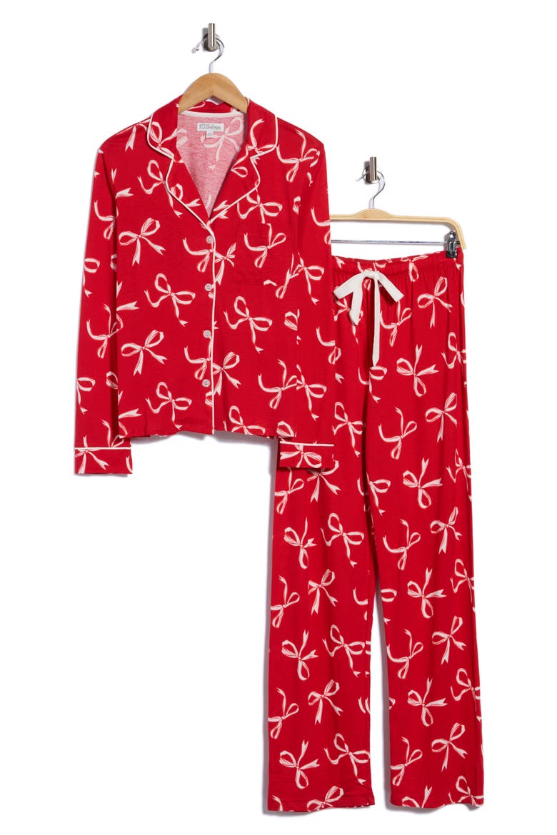 Notch Collar Pajamas, Main, color, LOLIPOP