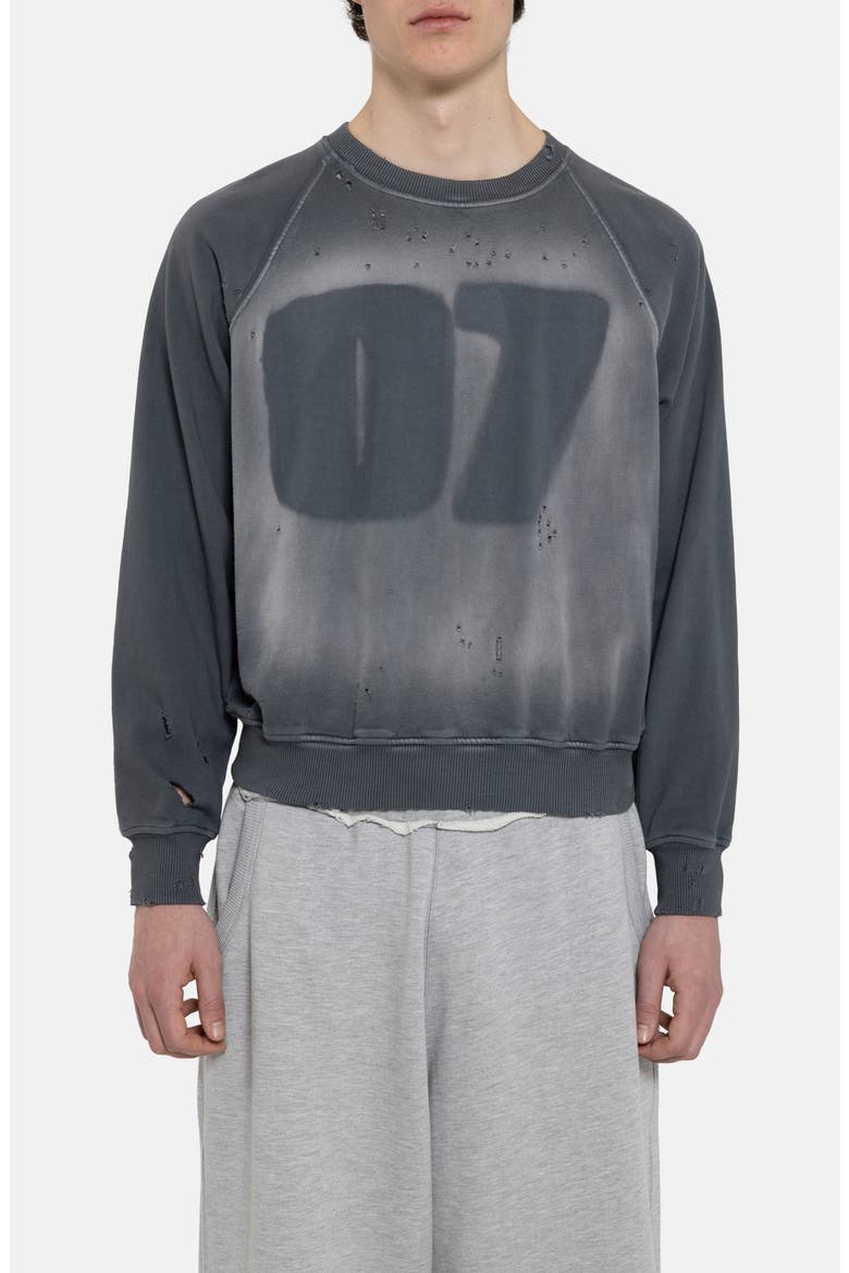 Grey Star Distressed Sweatshirt, Main, color, GREY