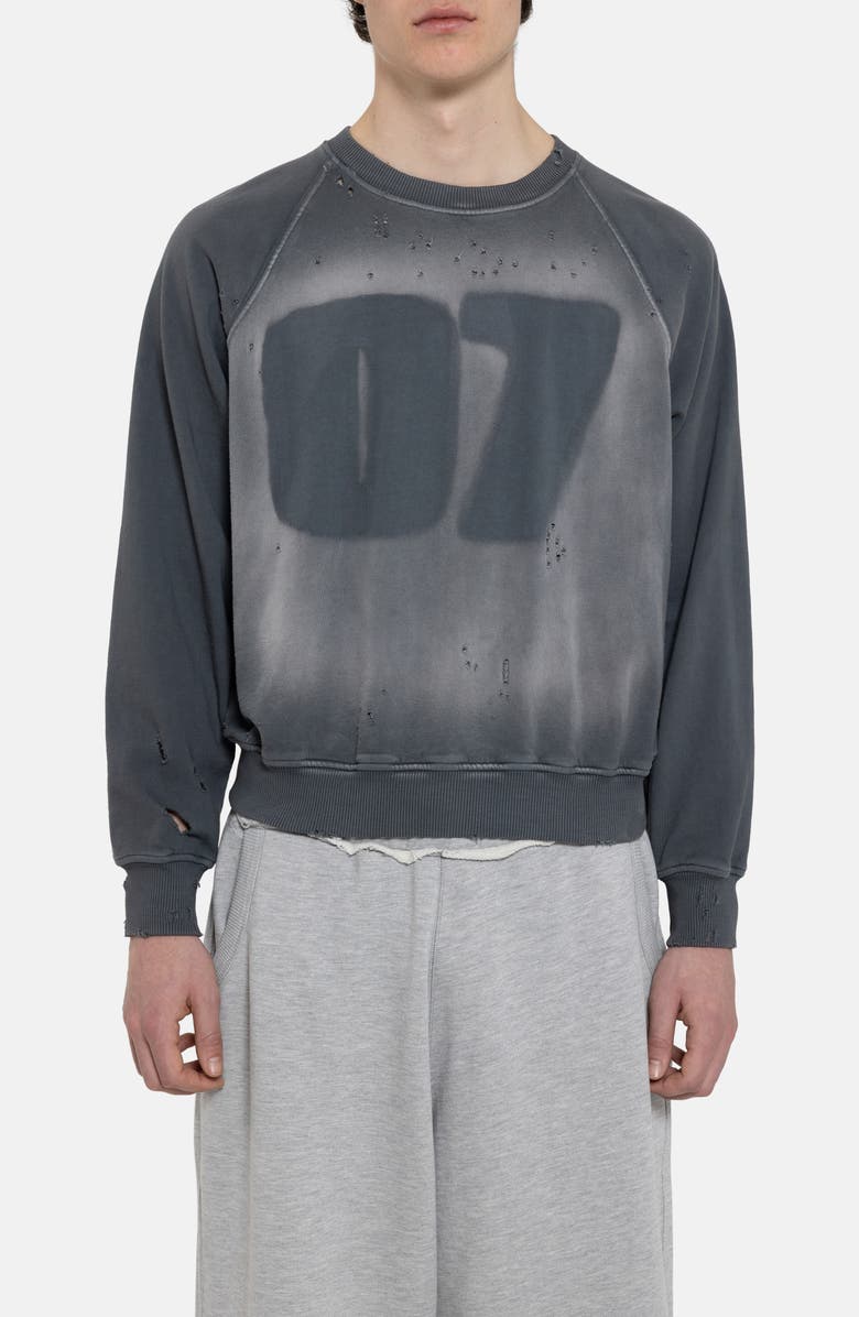JADED LONDON Grey Star Distressed Sweatshirt, Main, color, Grey