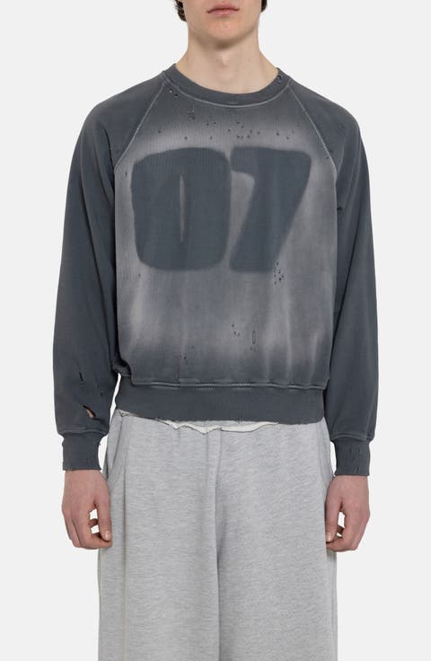 Grey Star Distressed Sweatshirt