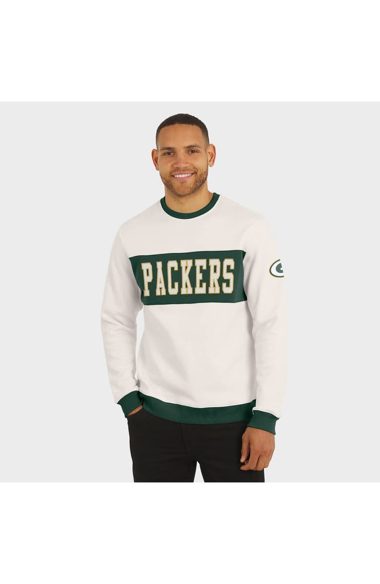 Darius Rucker Collection by Fanatics Men
s Darius Rucker Collection by Fanatics Cream Green Bay Packers Colorblock Pullover Sweatshirt, Alternate, color, Cream
