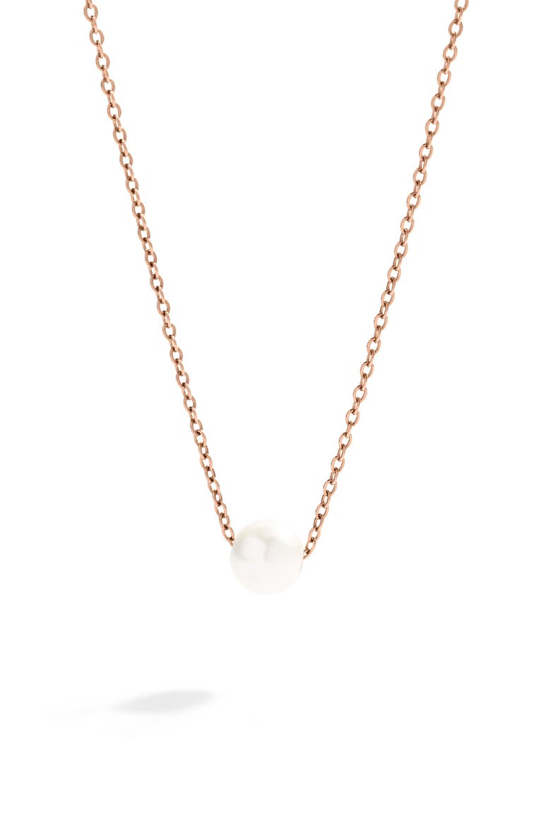 Floating Pearl Necklace, Main, color, Rose Gold-Tone