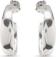UNODE50 Sterling silver-plated wide hoop earrings