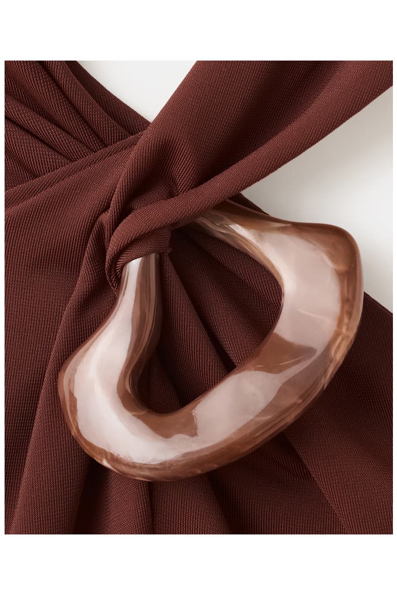 Halter Neck Maxi Dress, Alternate, color, BURNT ORANGE