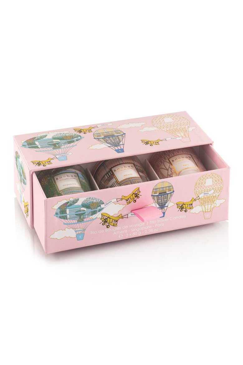 Singapore-Athens-Paris Travel Candle Trio, Alternate, color, MULTICOLOR