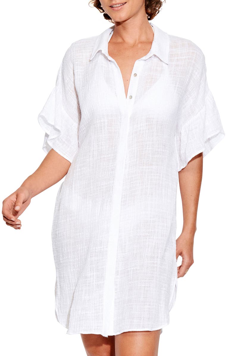 Seafolly Beach Cover-Up Shirt, Main, color,
