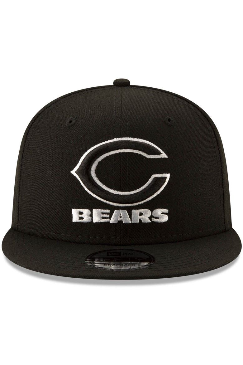 Men's New Era Black Chicago Bears B-Dub 9FIFTY Adjustable Snapback Hat, Alternate, color, Black