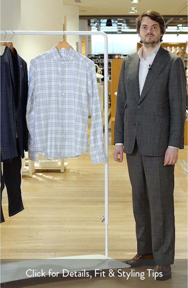 Modern Fit Plaid Cotton Flannel Dress Shirt, sales video thumbnail