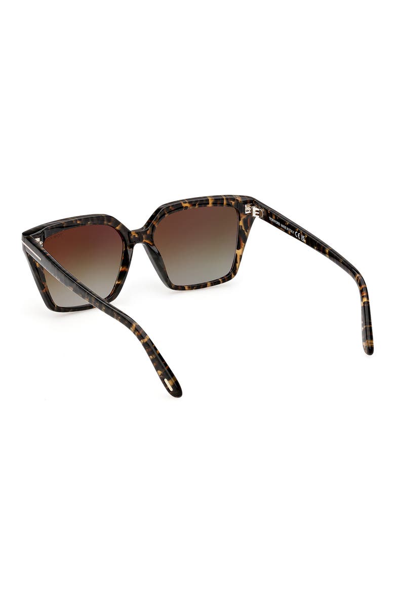 Erin 02 54mm Square Gradient Sunglasses, Alternate, color, SHINY LEOPARD HAVANA ROSE GOL