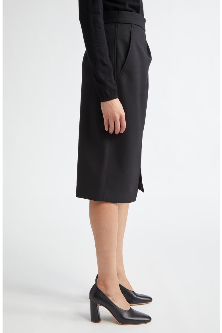 Fervida Drape Front Wool Skirt, Alternate, color, BLACK