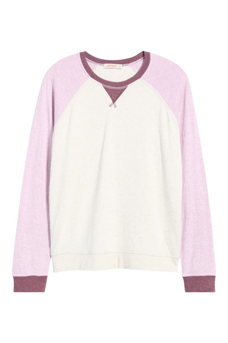 Varsity Raglan Knit Top, Main, color, SAND AND LILAC