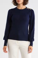 Bruno Magli Button Shoulder Wool & Cashmere Blend Sweater
