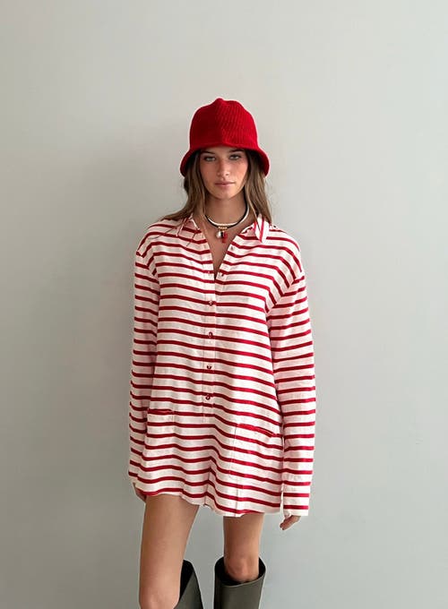 Weworewhat Linen Beach Romper In Off Wht/true Rd