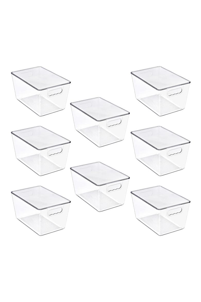 8-Pack Large Stackable Storage Bins, Alternate, color, NO COLOR