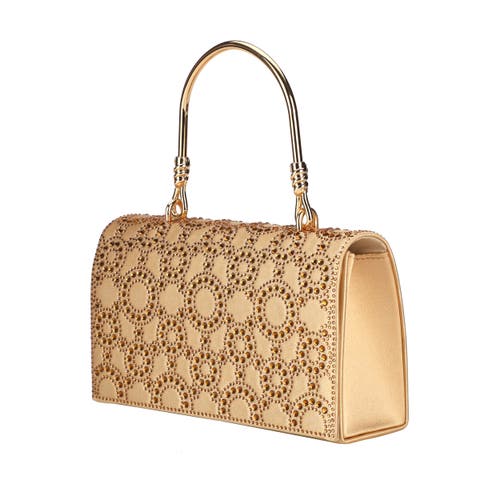 Lady Couture Rhinestone Covered Clutch Bag In Gold