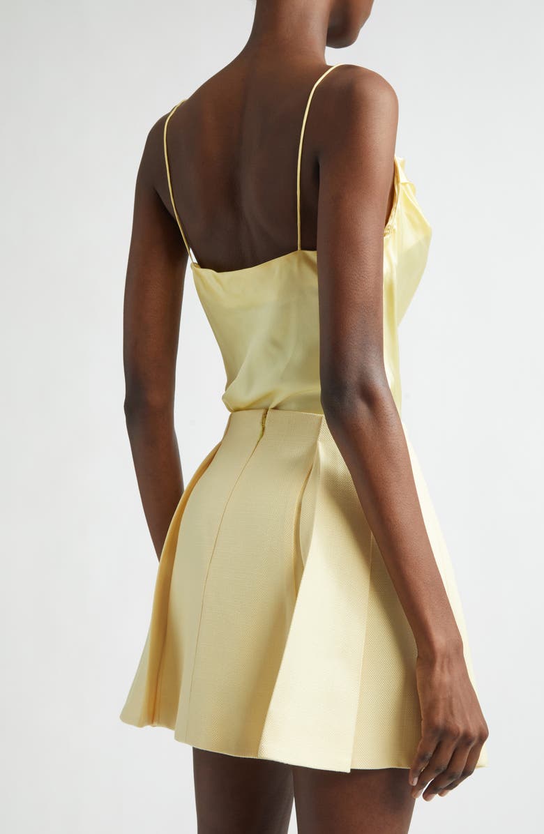 Balmain Thin Straps Silk Satin Camisole, Alternate, color, 1Gd Pale Yellow
