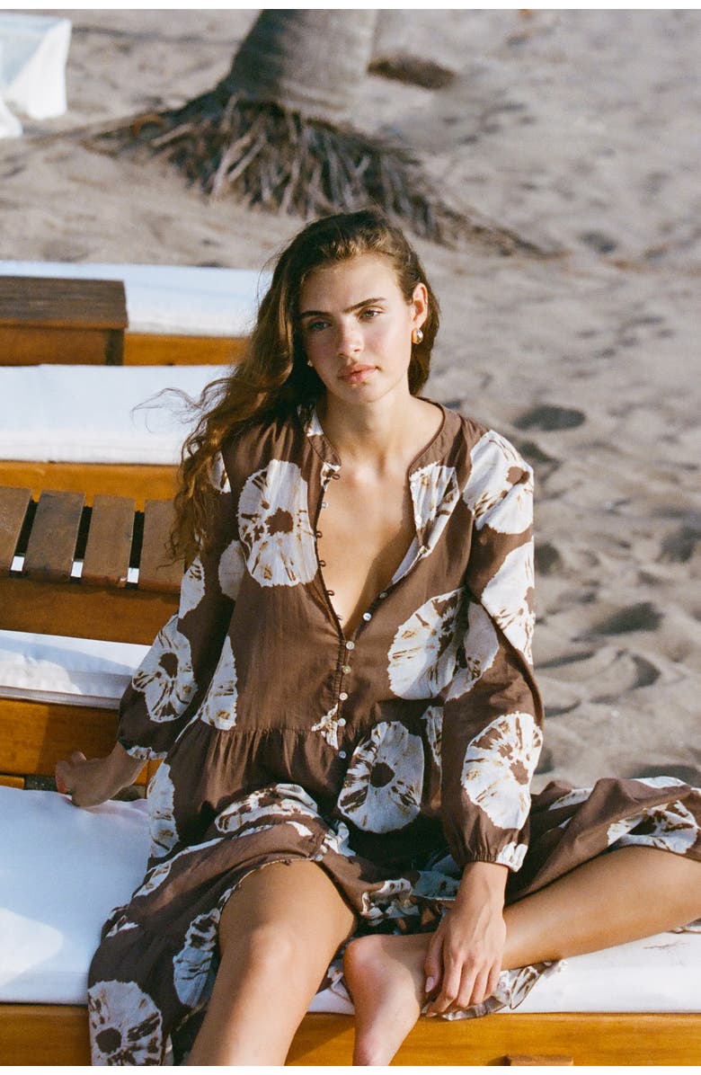 HOPE AND MAY Palma Tiered Cotton Maxi Print Dress, Alternate, color, 